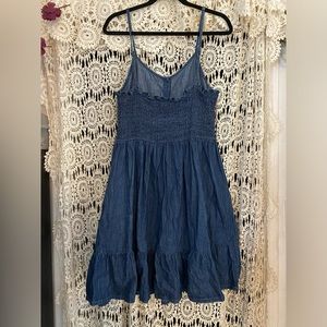 Flirty button front denim sundress